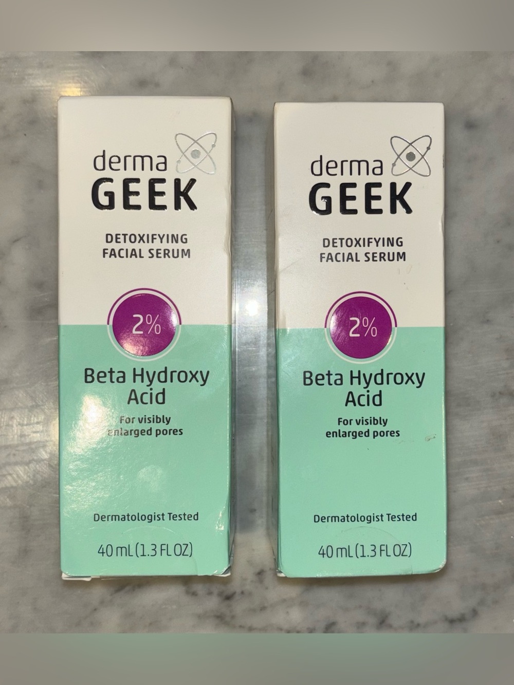 Lot of 2 Derma Geek Detoxifying Facial Serum Beta Hydroxy Acid 1.3fl oz~New